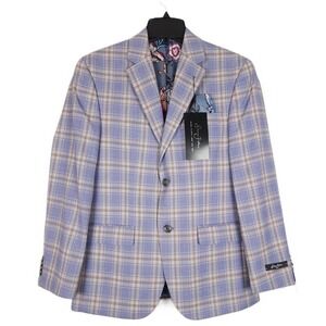 Sean John Men's Classic-Fit Stretch Suit Jacket Violet Plaid 38S NWT
